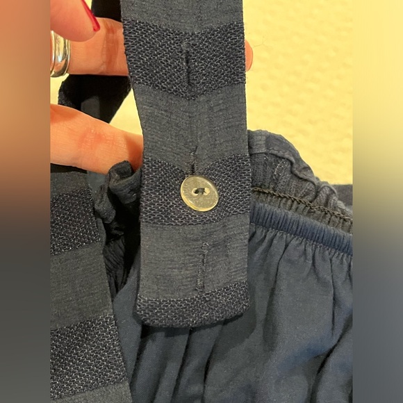 *TULAROSA* NAVY STRIPE RUFFLE IDA MAXI DRESS- SIZE SMALL - Picture 7 of 8